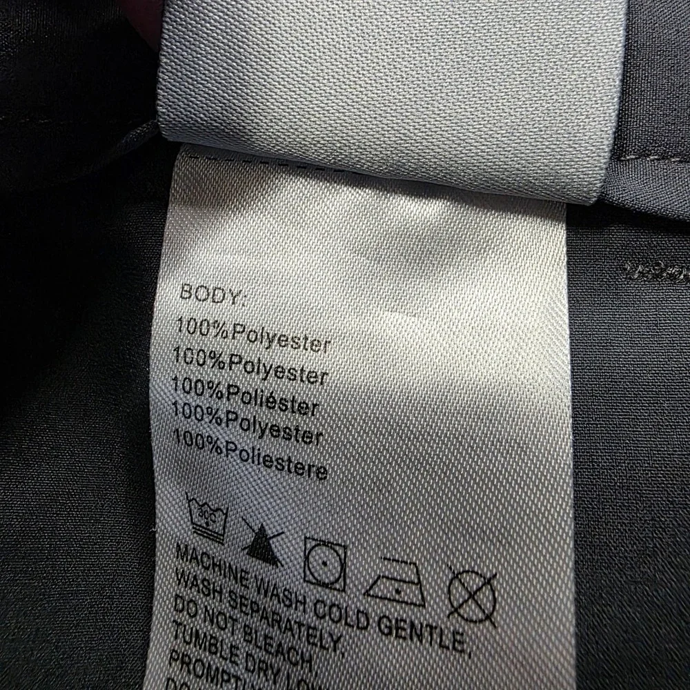LIBIN Mens 32W x 30L Gray‎ Polyester Flat Front Performance Dress Pants